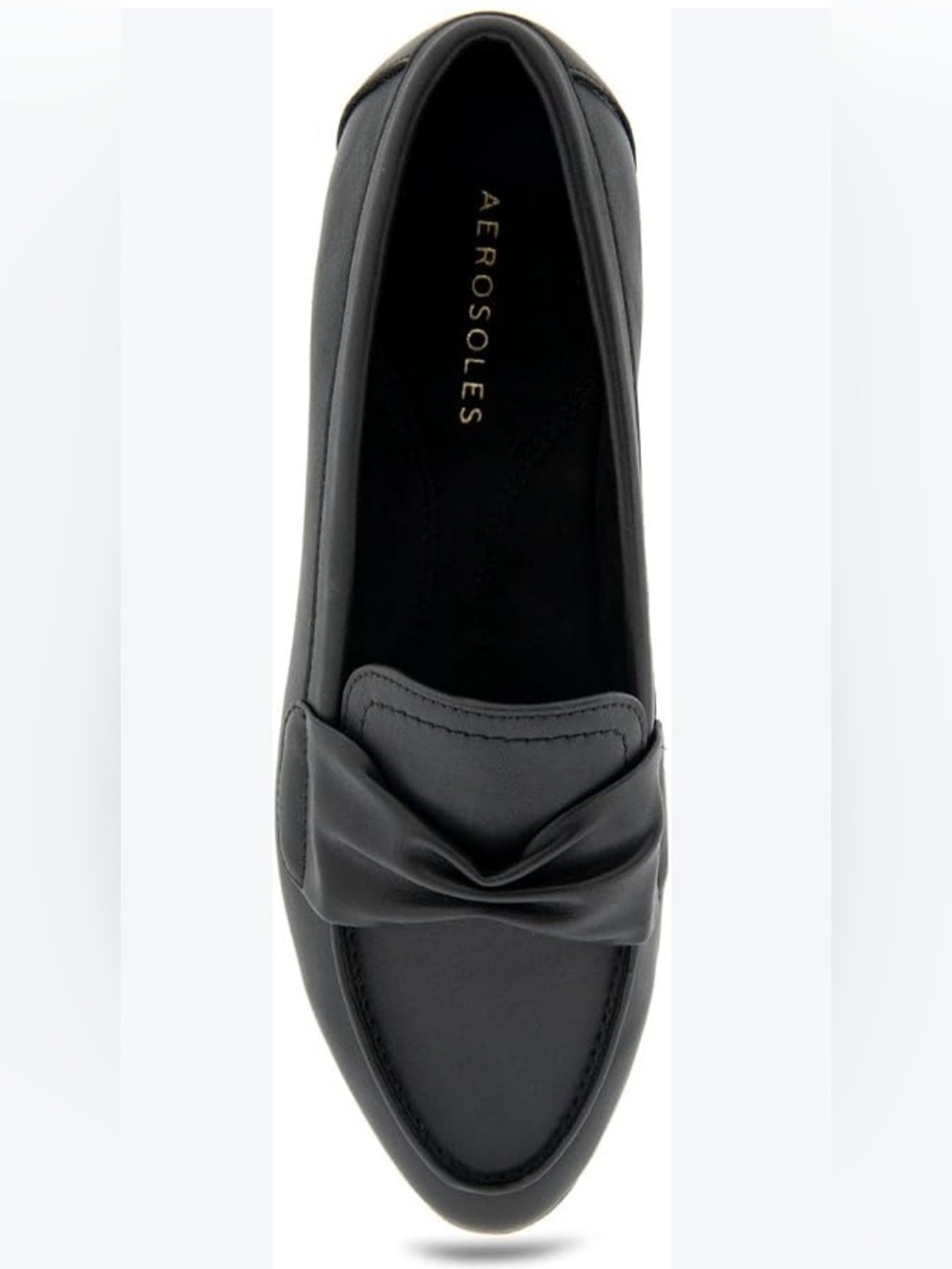 AEROSOLES Women’n Black Knot-Trim Slip-On Loafer Size 7